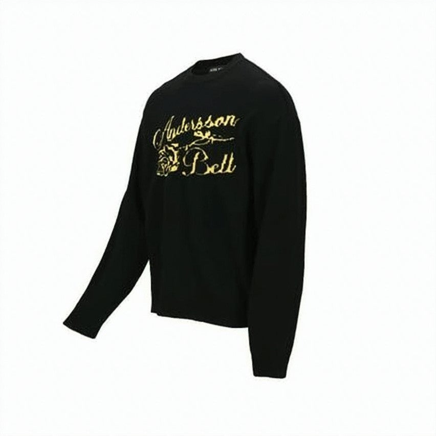 Andersson Bell Black Knit Sweater With Bold Script Logo