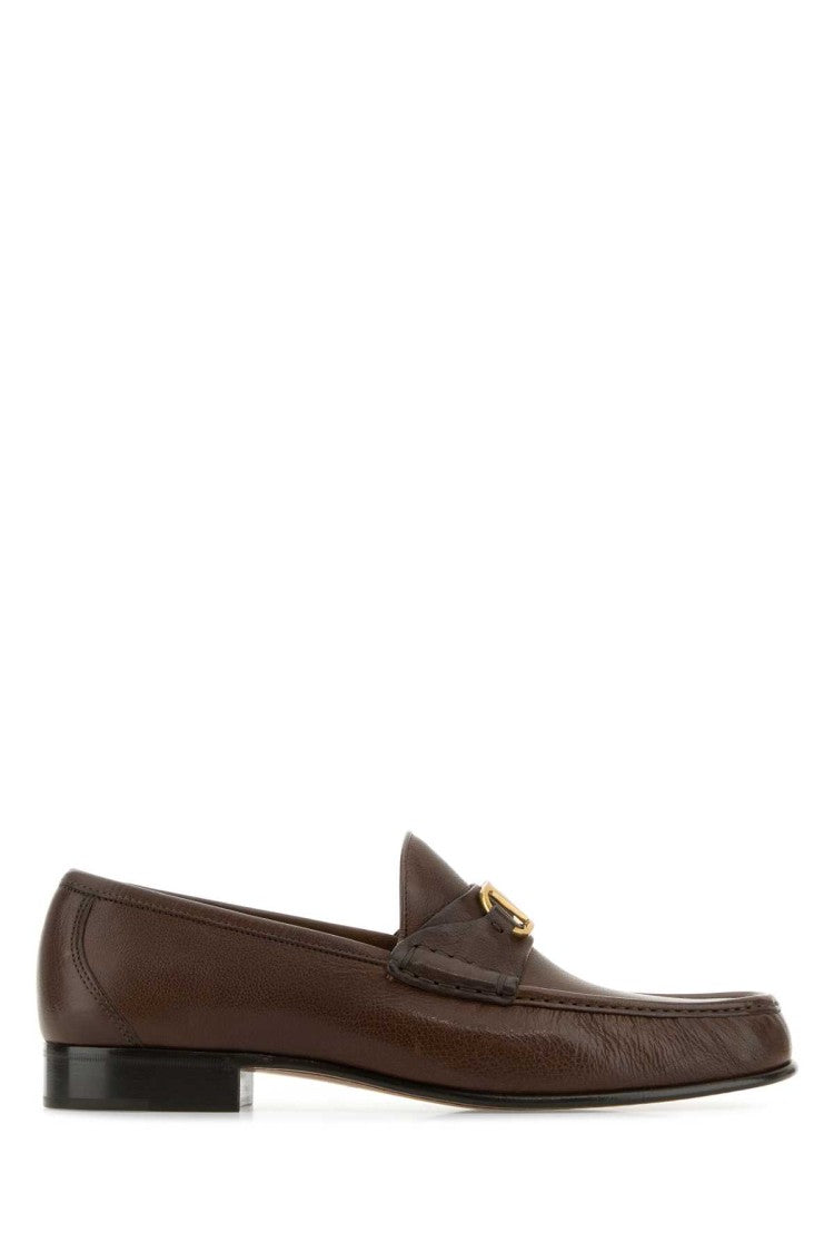 Valentino Garavani Brown Leather Vlogo Loafers