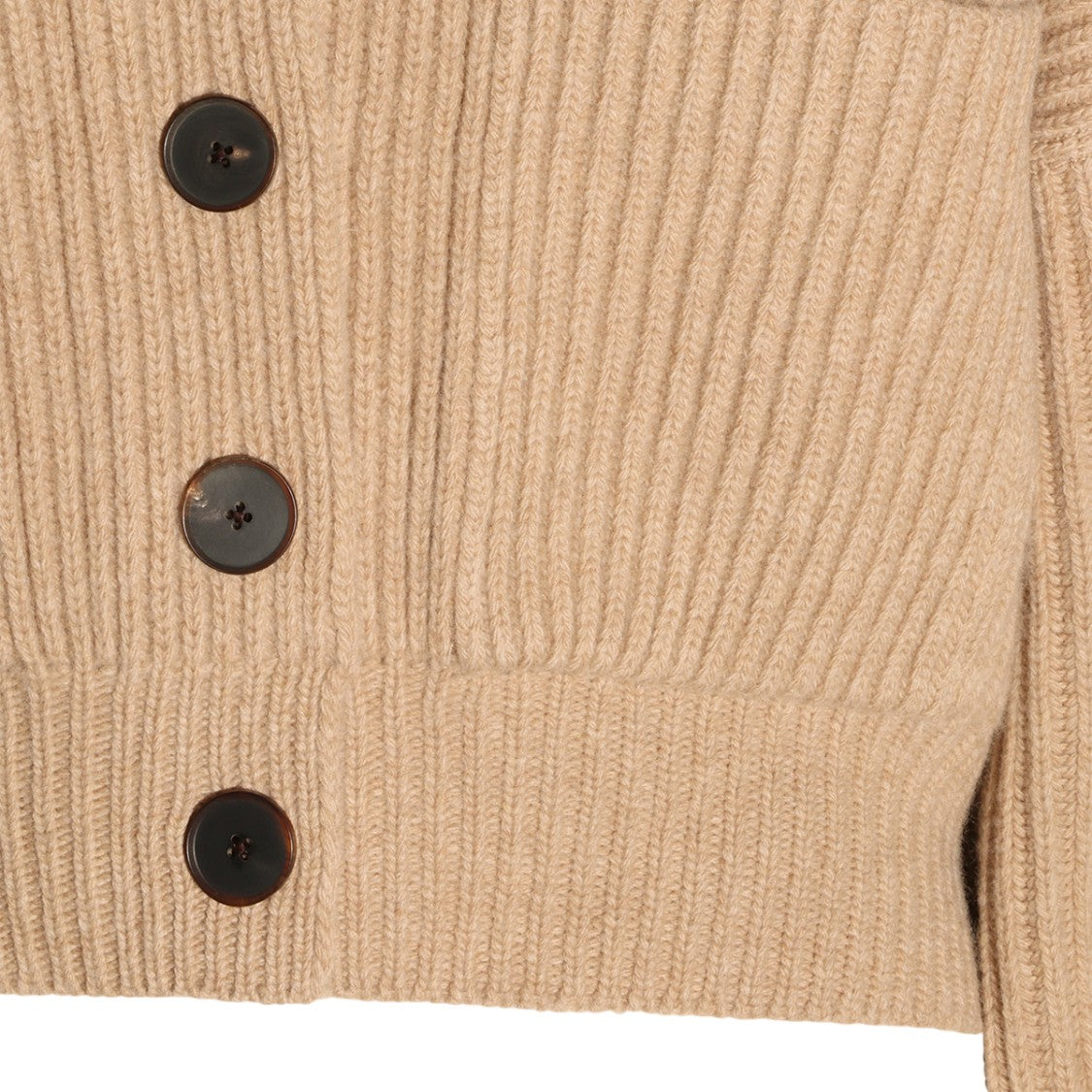 Tory Burch Cropped Wide Collar Ribbed Knit Sweater