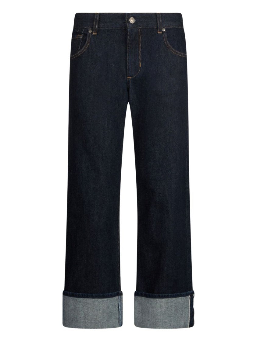Liu Jo Straight-Leg Blue Jeans With Cuffed Hem