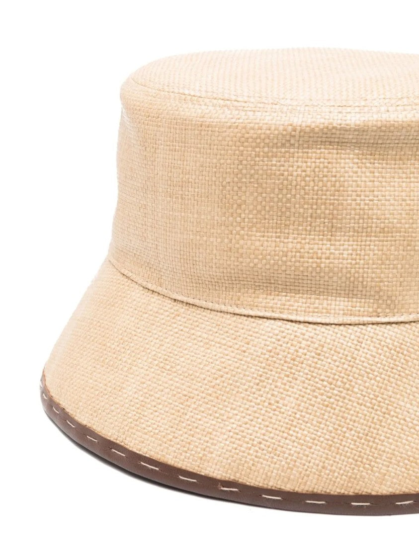 Fendi Rafia Effect Logo Bucket Hat