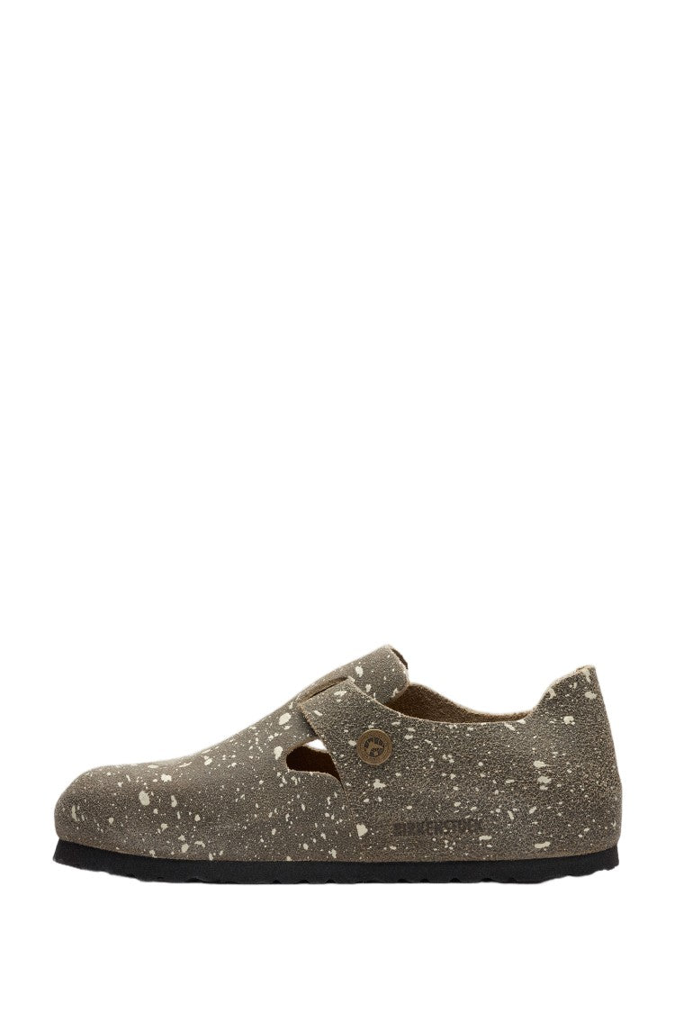 Birkenstock London Model Ankle Flats With Suede Upper And Anatomical Footbed