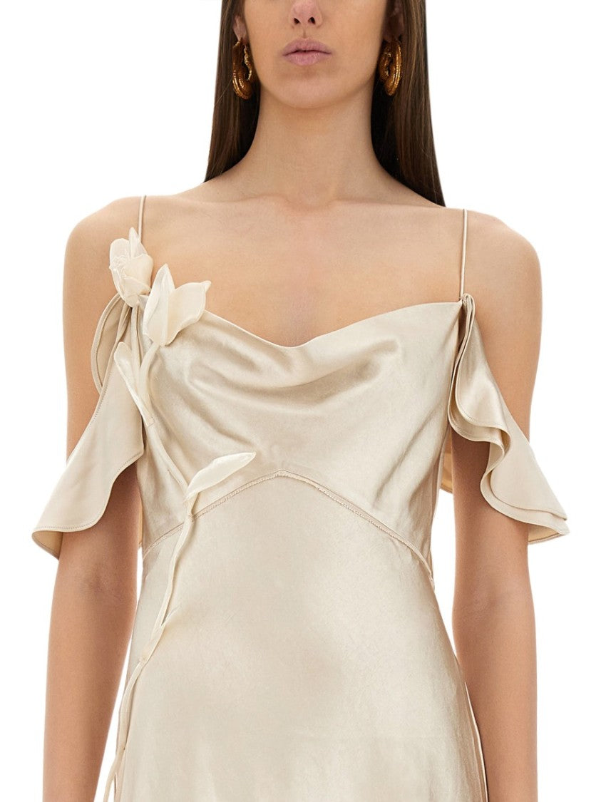 Self-Portrait Mini Dress With Floral Appliqués