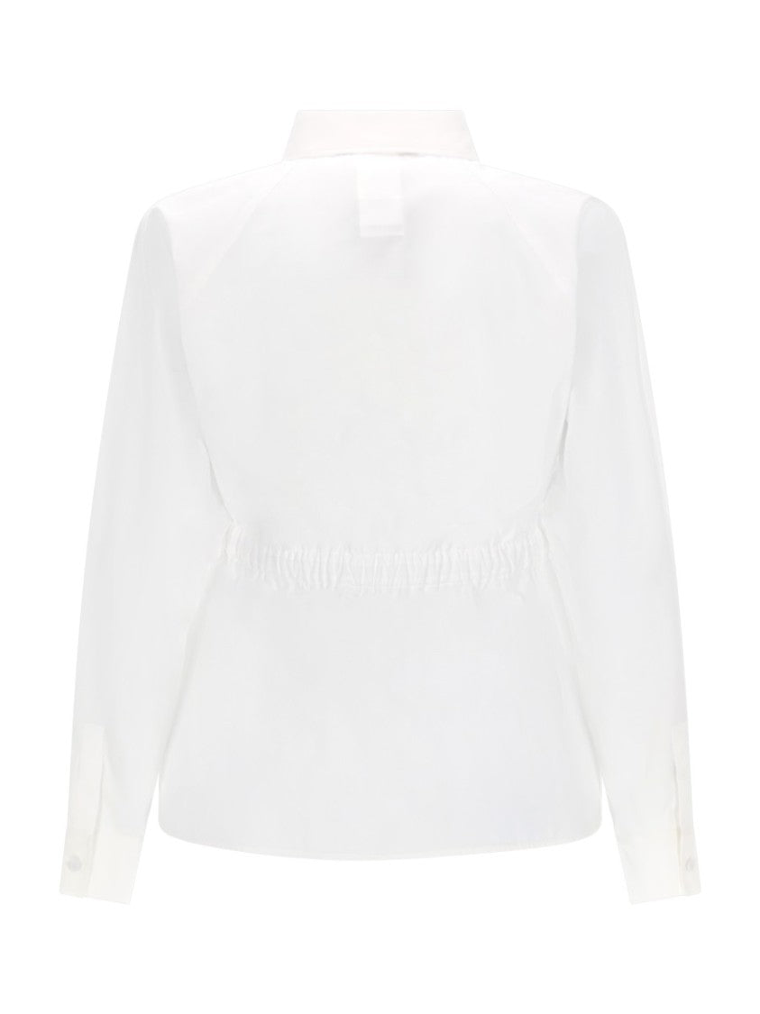 Max Mara Cup Cinched Waist White Cotton Shirt
