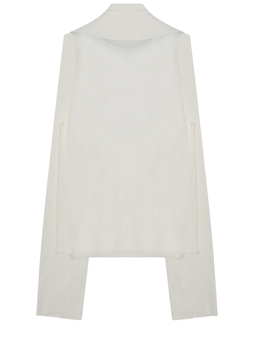 Alberta Ferretti Cropped Open Front Chiffon Top