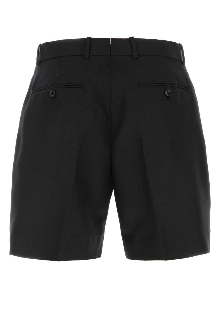 Alexander Mcqueen Black Wool Blend Bermuda Shorts