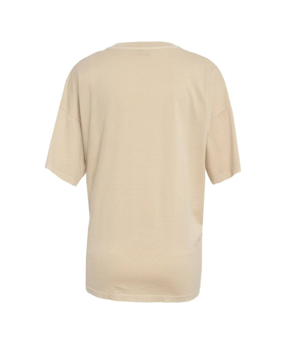 Dondup Relaxed Fit Graphic Print T-Shirt In Beige