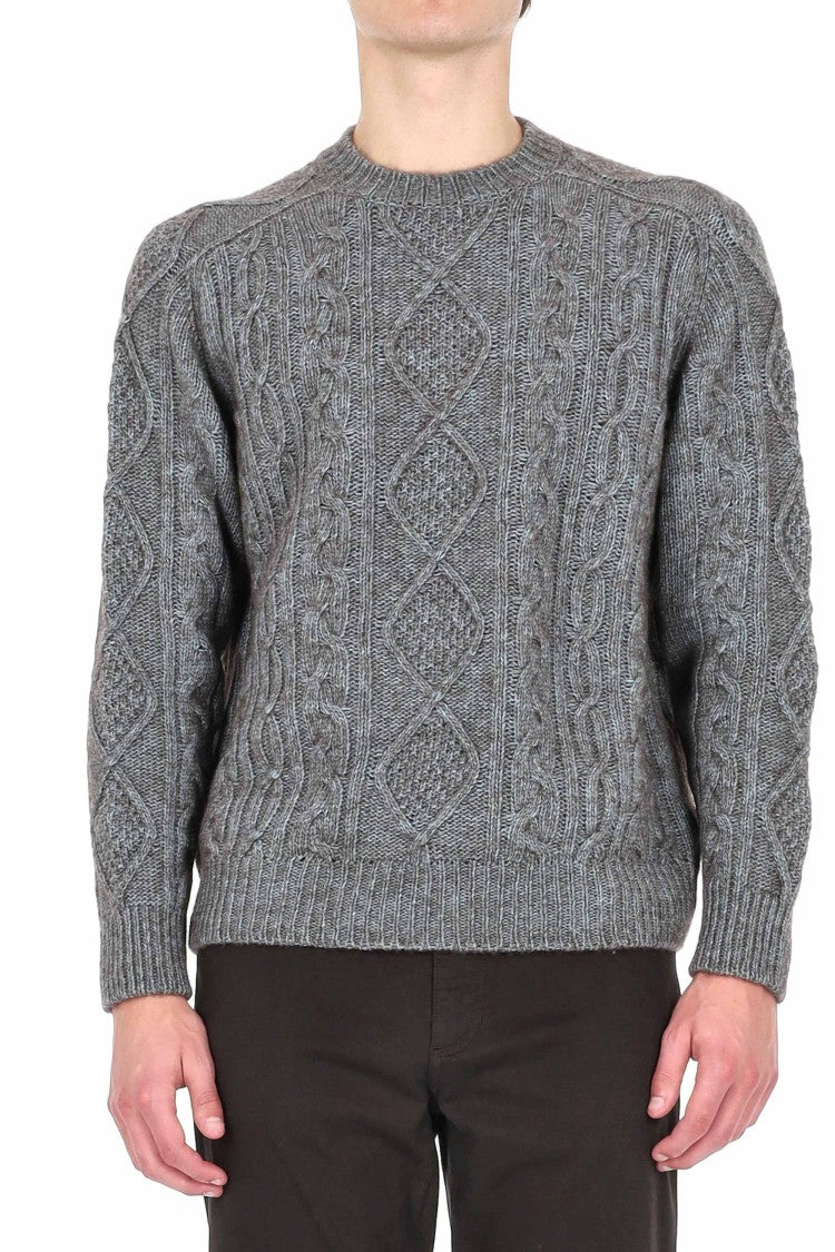 Herno Vanisee Cotton-Yak-Wool Cable Crewneck Sweater