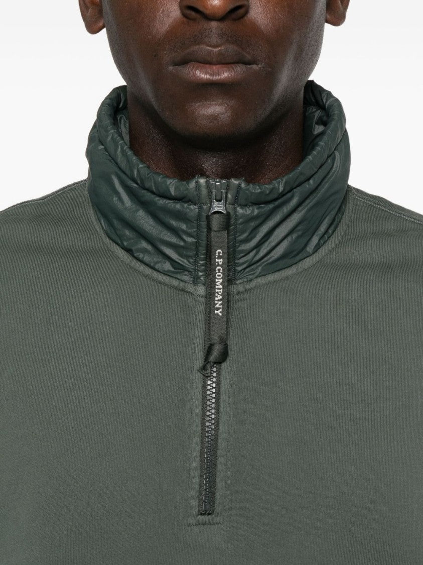 C.P. Company Diagonal Fleece And Quilted Nylon Sweatshirt