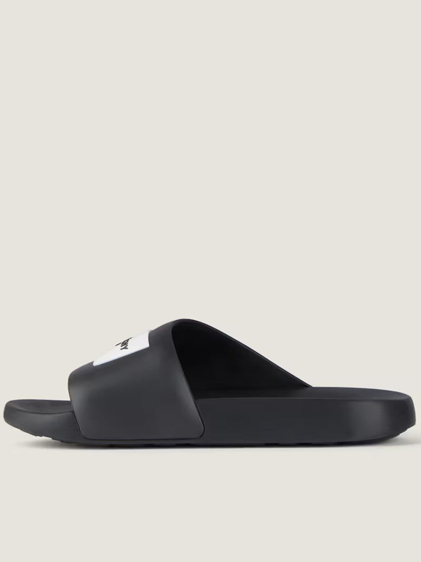 Givenchy Label Slide Black Polyurethane Logo Sandals