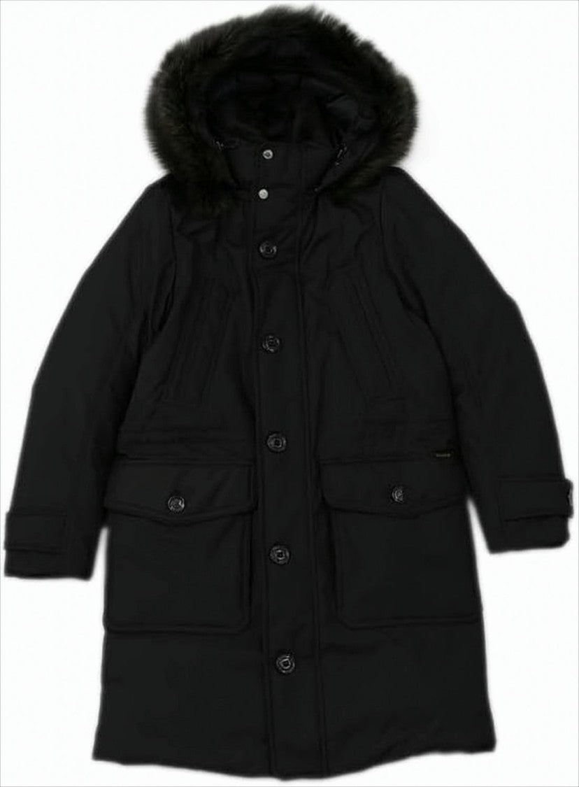 Moorer Long Black Padded Coat