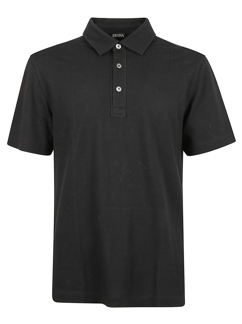 Zegna Classic Short-Sleeve Polo Shirt With Traditional Collar