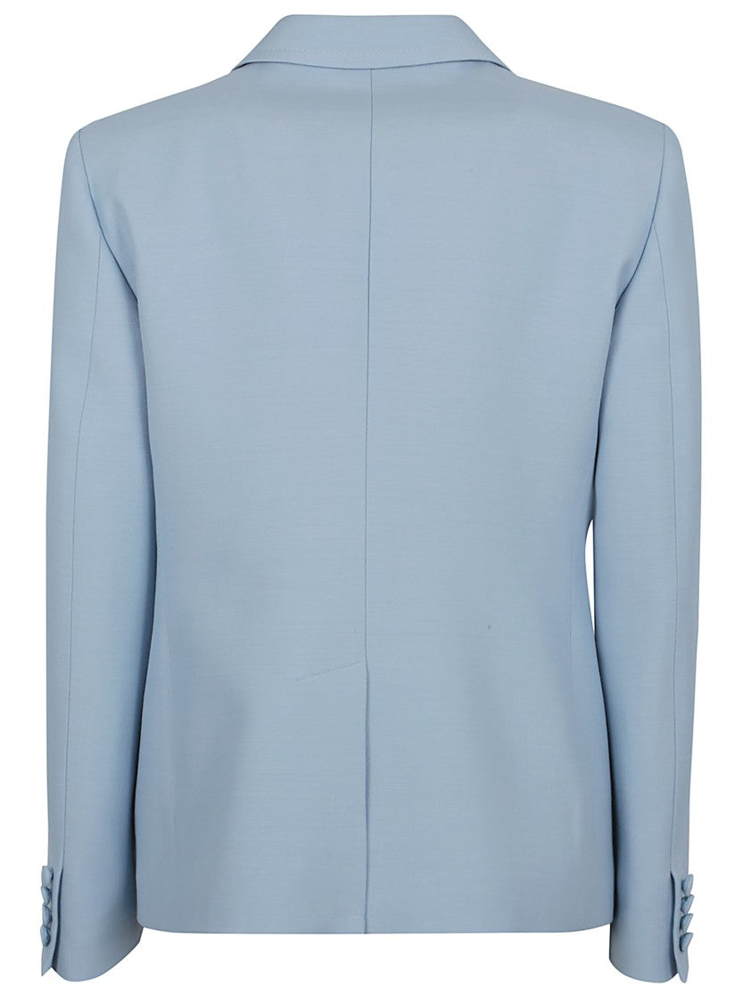 Valentino Garavani Structured Light Blue Crepe Couture Blazer