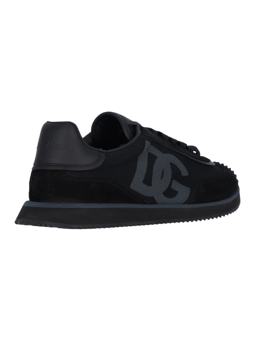 Dolce & Gabbana Black Dg Cushion Suede Sneakers