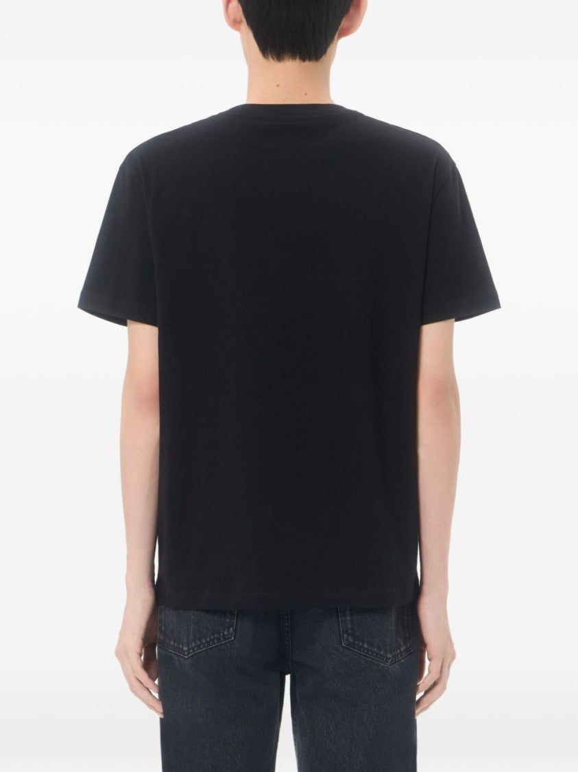 Valentino Garavani Black Cotton Vgold Pocket T-Shirt