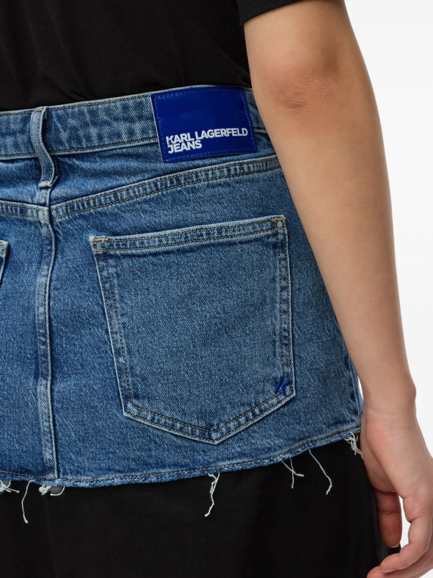 Karl Lagerfeld Midi Skirt With Denim-Effect Waist