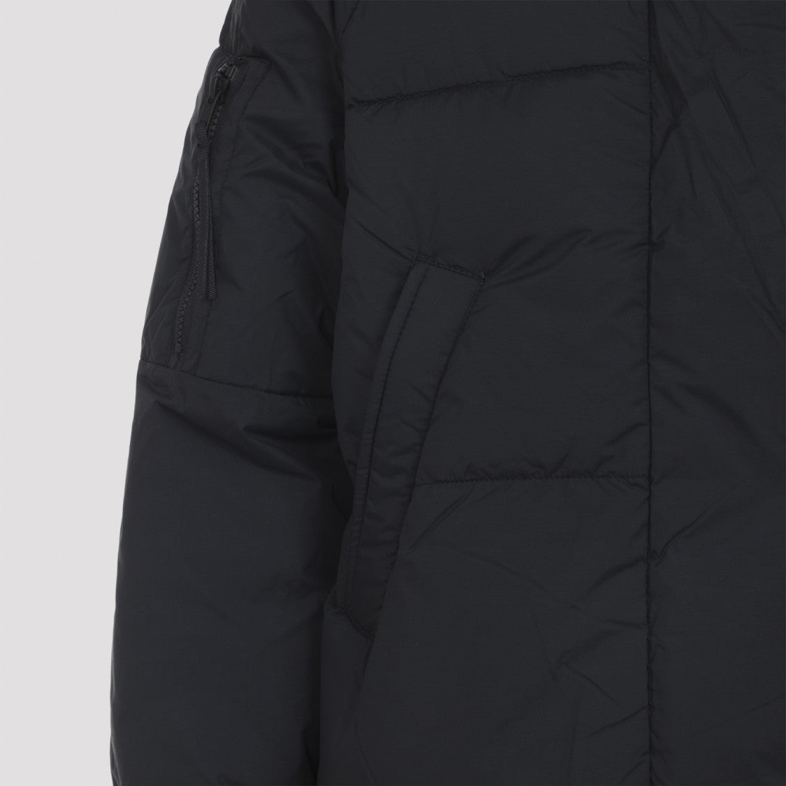 Canada Goose Cropped Black Puffer Jacket With High Collar