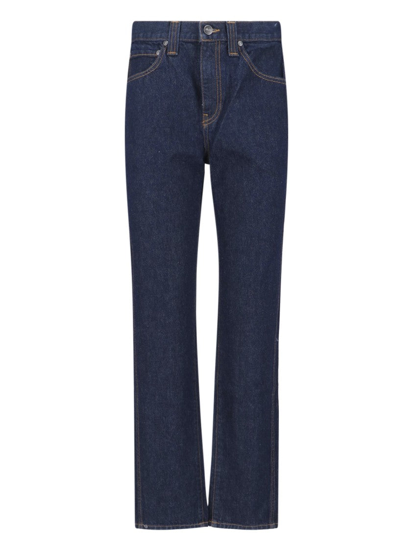 Khaite Dark Blue Farley Straight-Leg Denim Jeans
