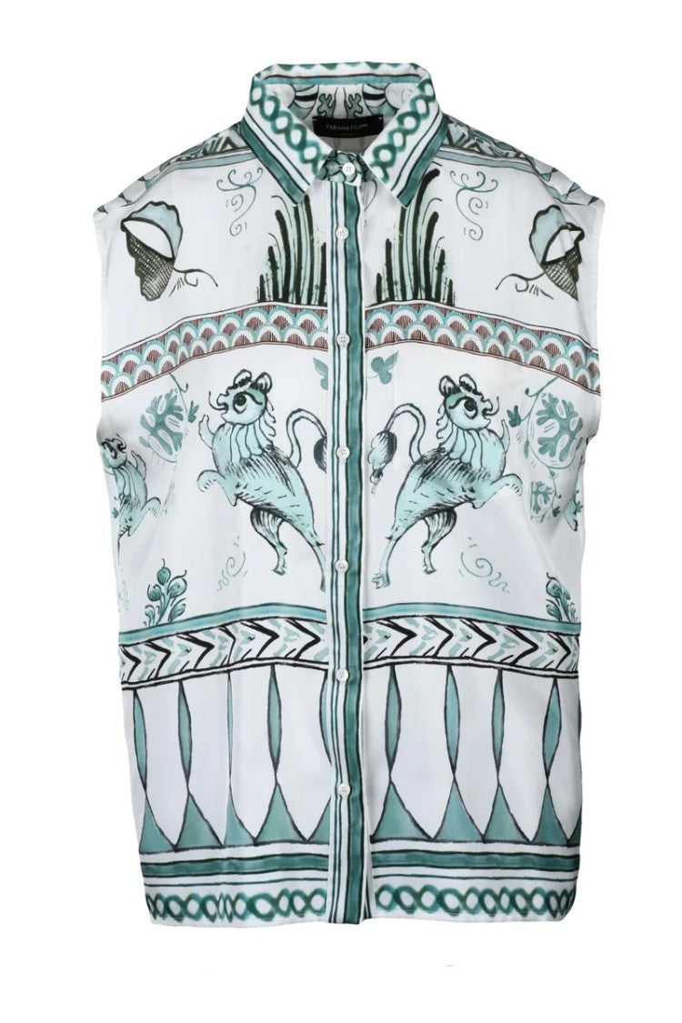 Fabiana Filippi Silk Shirt - White/Green