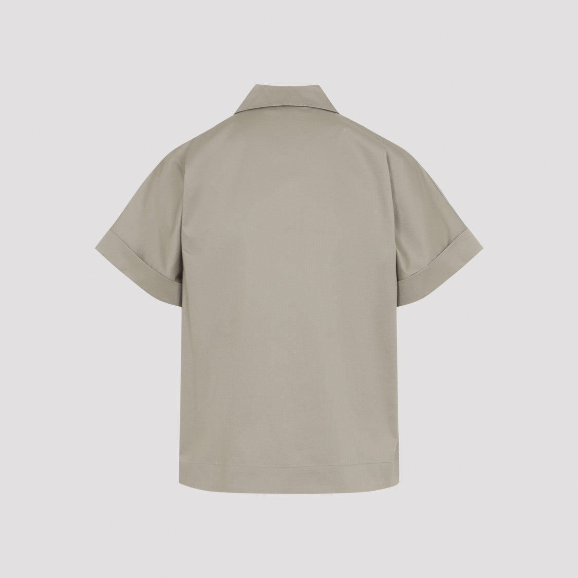 Peserico Relaxed-Fit Green Cotton-Elastane Shirt With Classic Collar