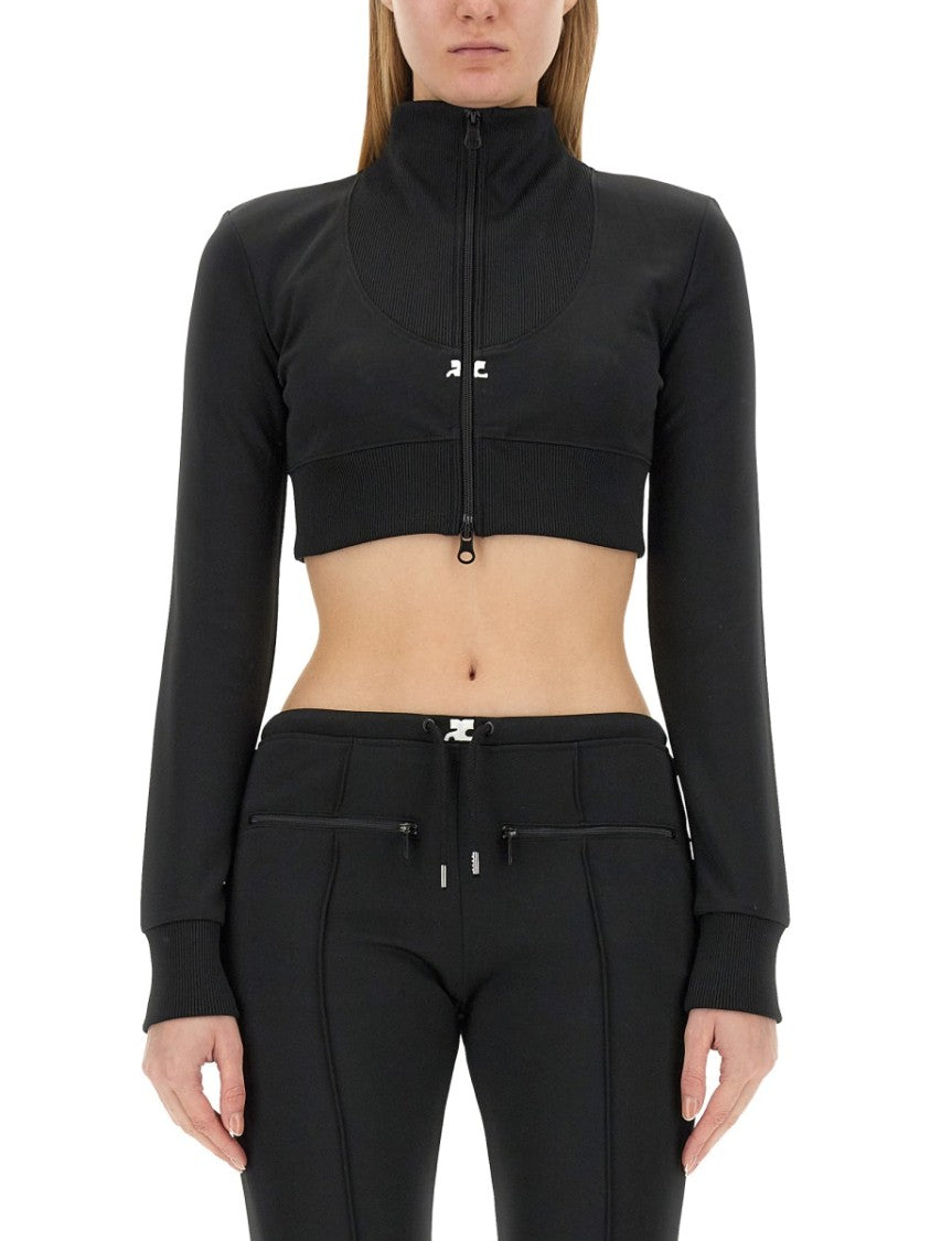 Courrèges Cropped Jacket With High Collar