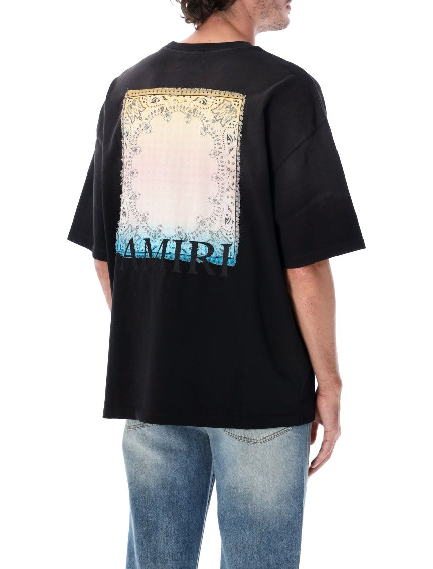 Amiri Grad Ma Check Patch Bandana Print Embroidered Oversized T-Shirt