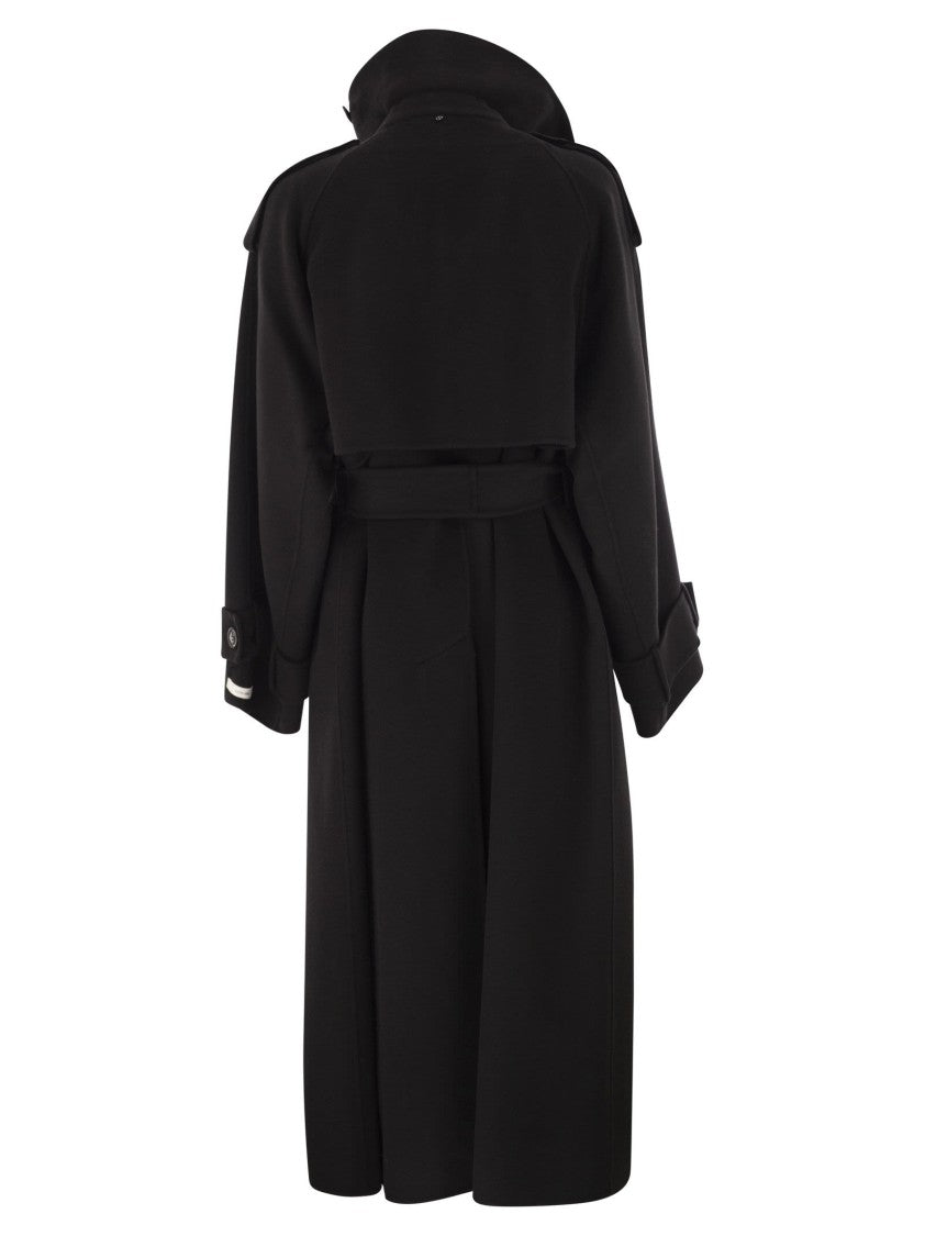 Sportmax Yole - Double Trench Coat In Pure Wool