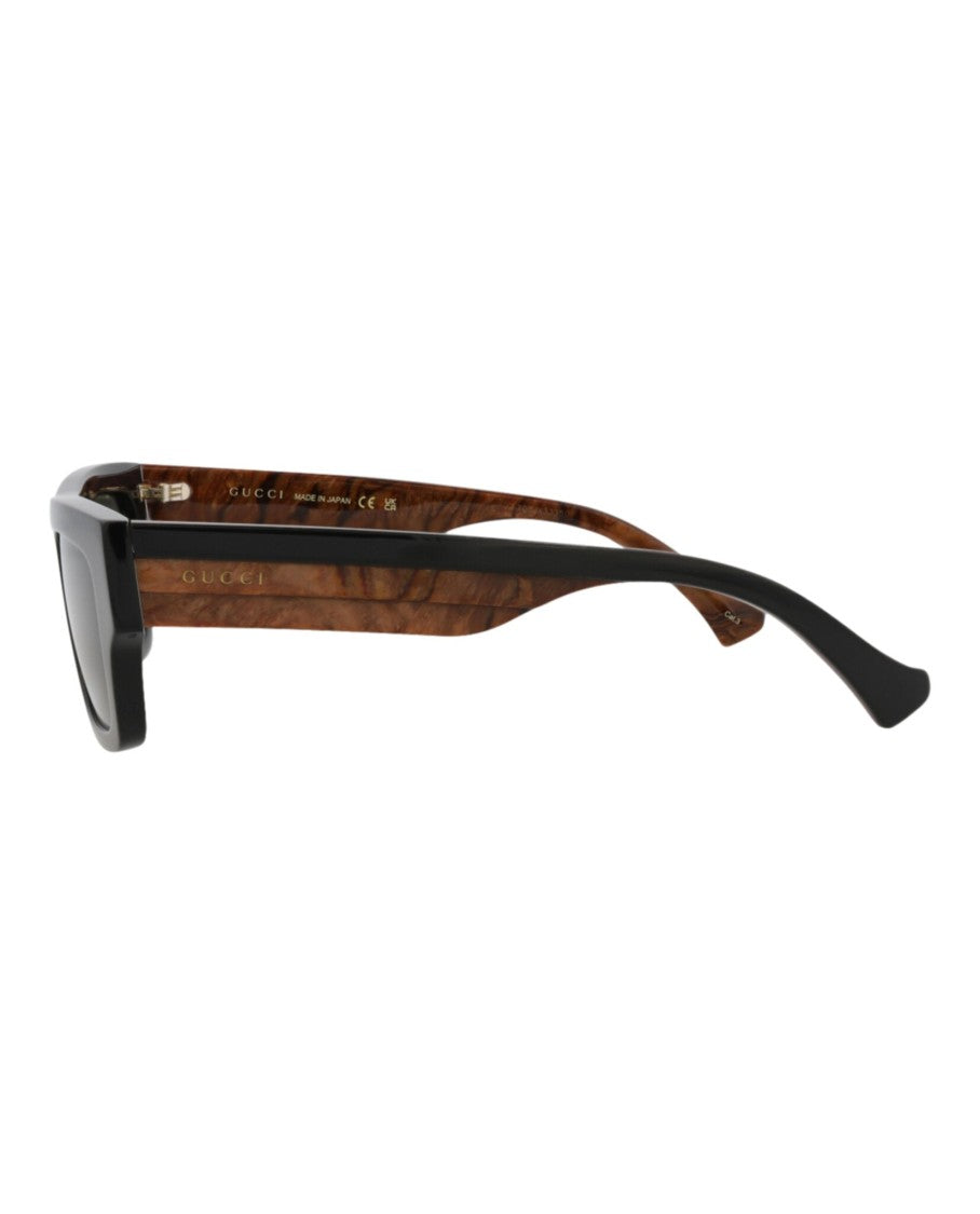 Gucci Square-Frame Eco-Conscious Sunglasses With Textured Temples