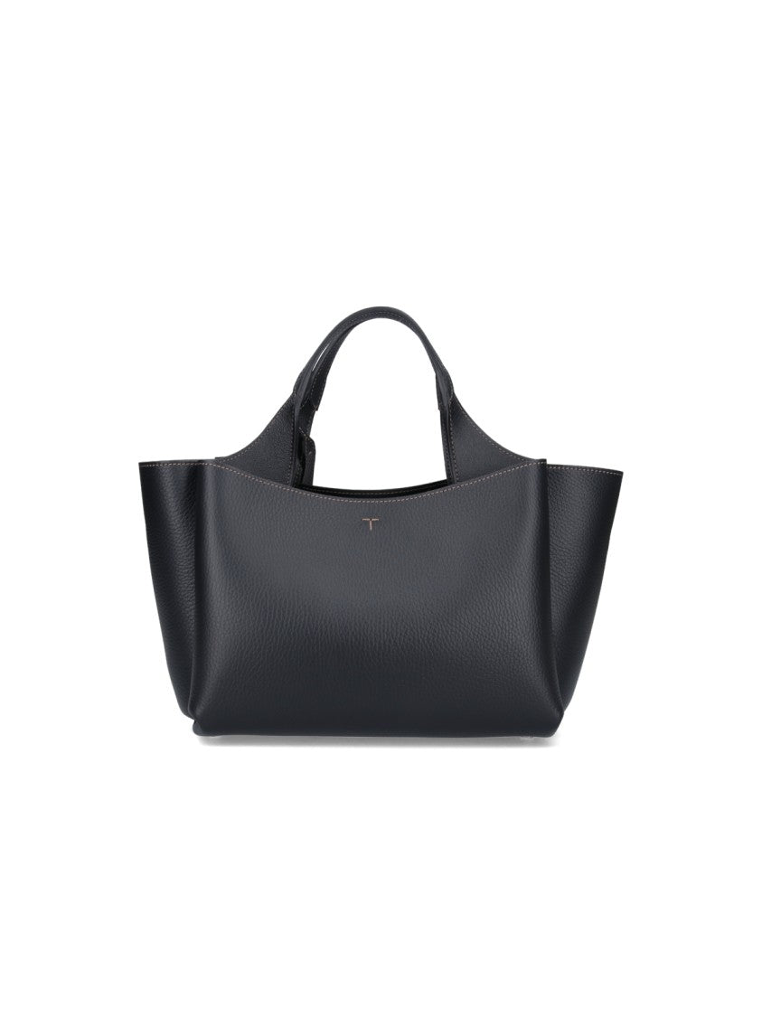 Tod's Textured Black Leather Mini Tote Bag