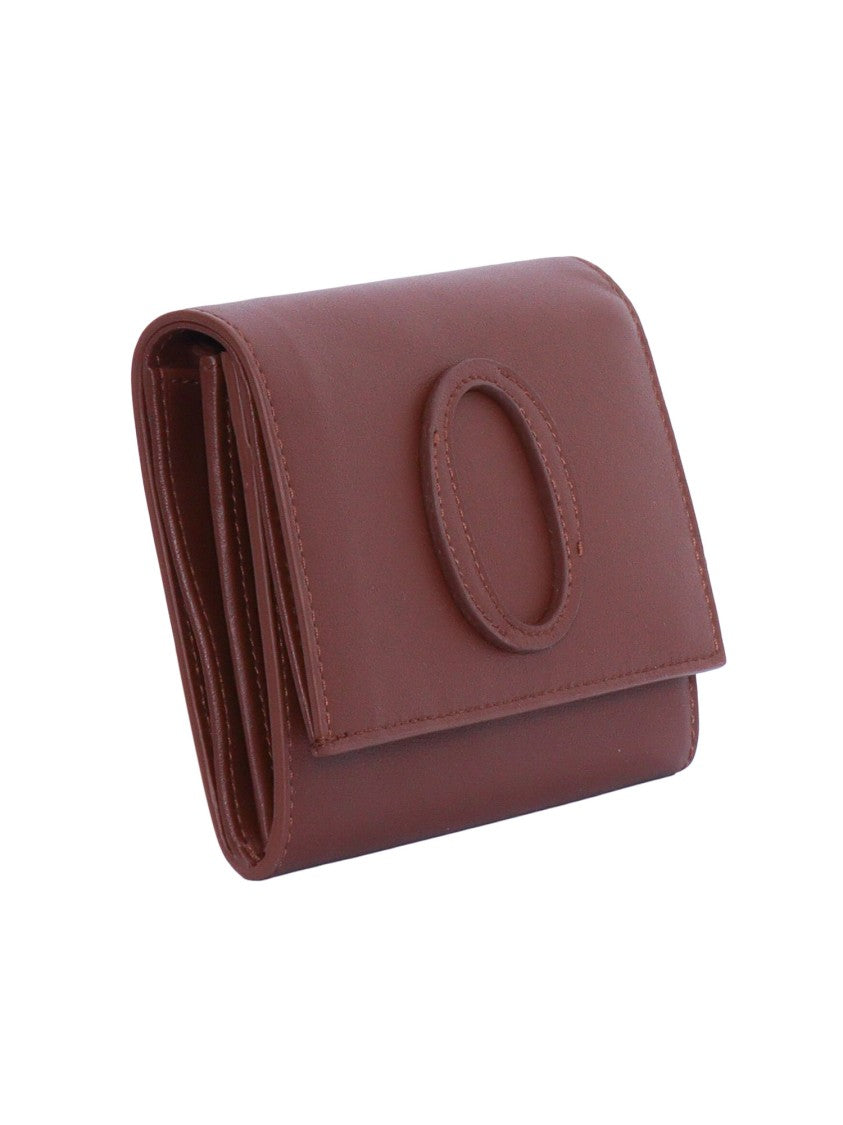 Claudio Orciani Brown Stitched Fold Over Wallet