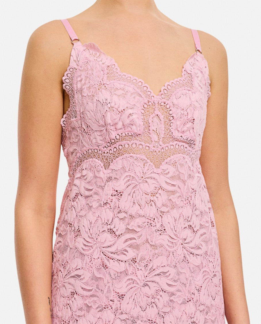Rabanne Pink Lace Long Dress