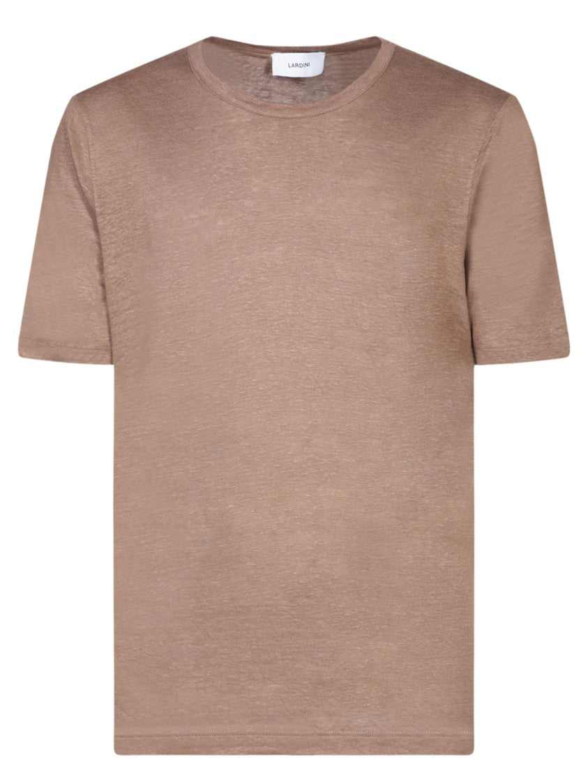 Lardini Linen T-Shirt With Classic Round Neck And Comfortable Fit