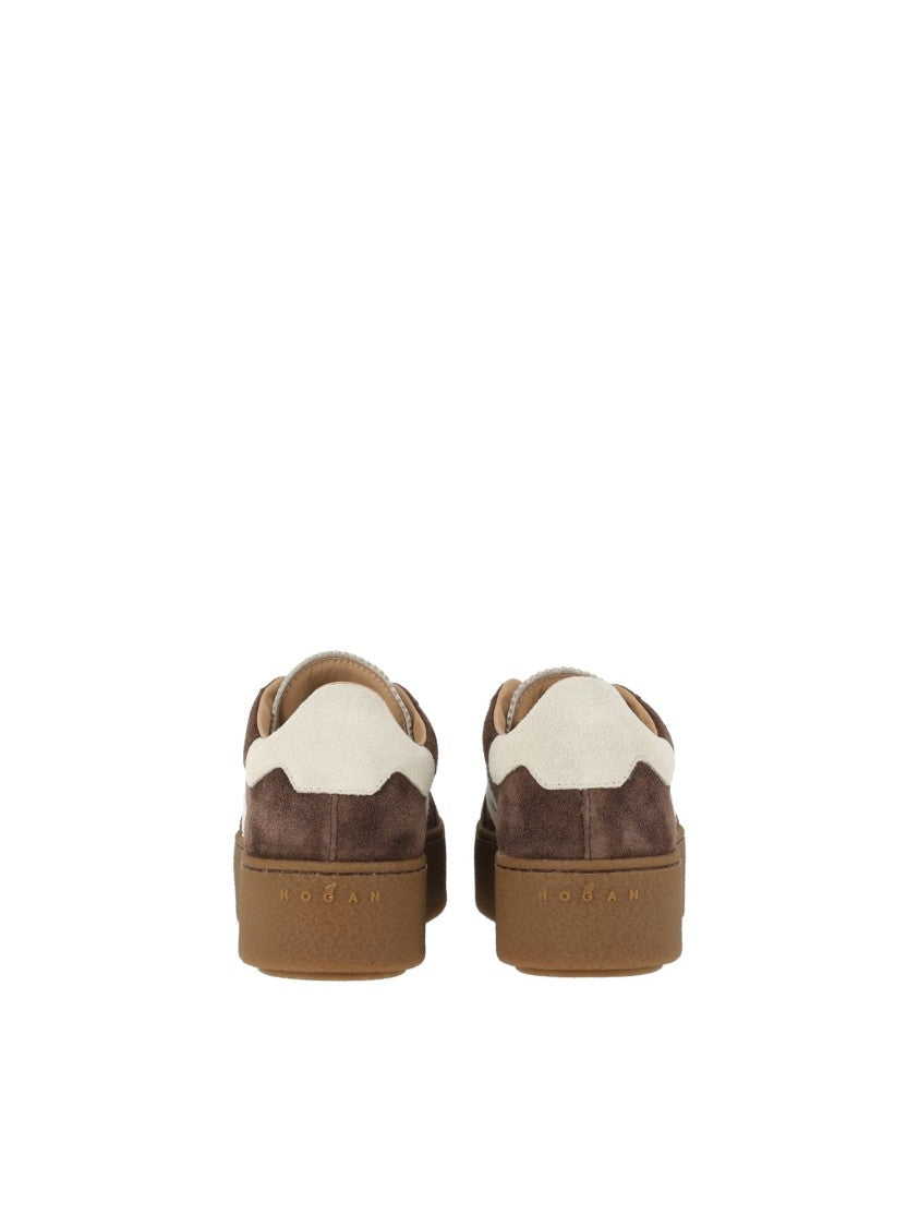 Hogan Brown Suede H698 Low-Top Sneakers