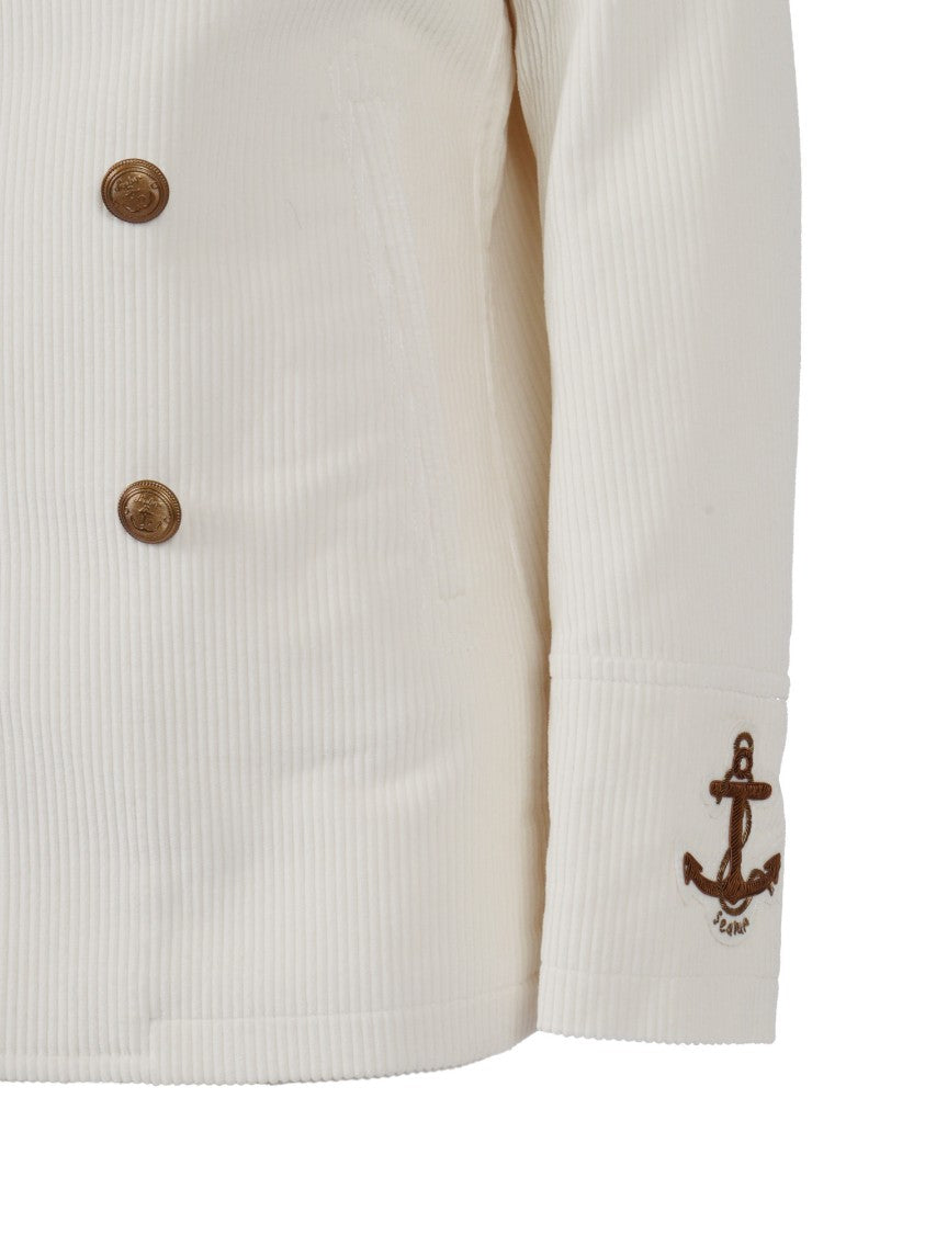 Sealup Amalfi Peacoat In White Velvet