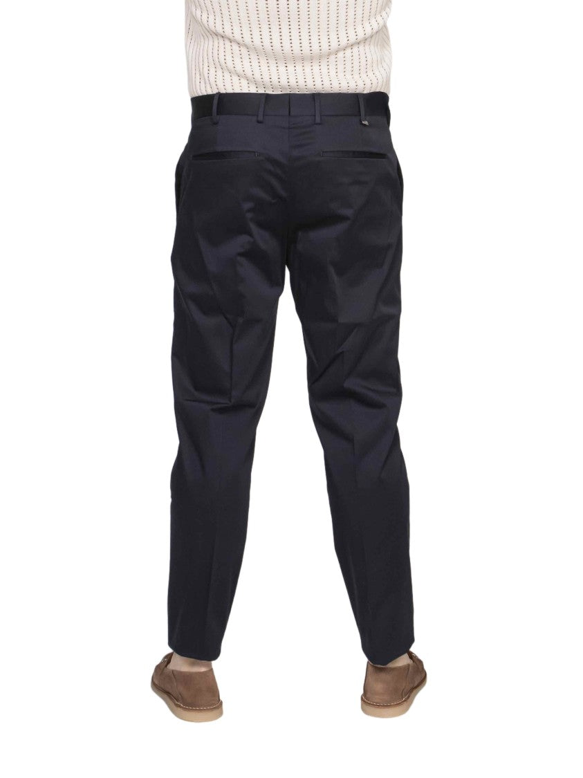 Pt Torino Rebel Navy Cropped Slim Straight-Leg Pants