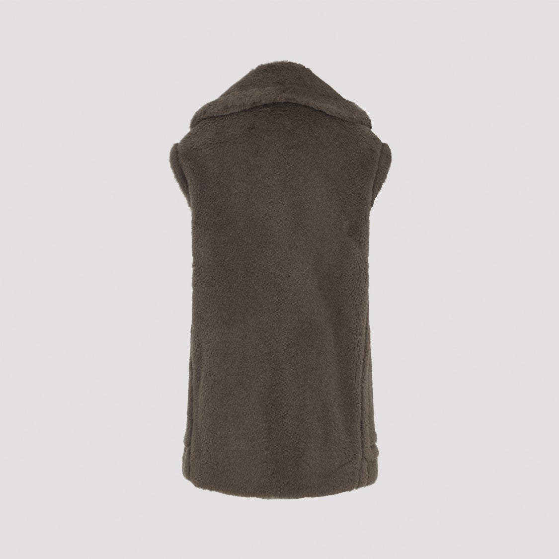 Max Mara Sleeveless Double-Breasted Alpaca Blend Coat