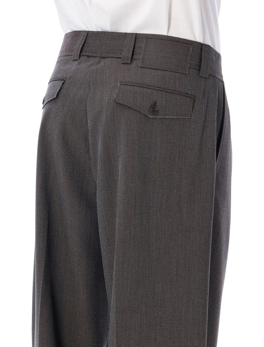 Mfpen High-Waisted Flap Pocket Wide-Leg Trousers