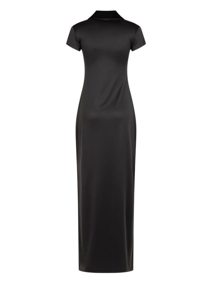 Courrèges V-Neck Midi Dress With Embroidered Logo