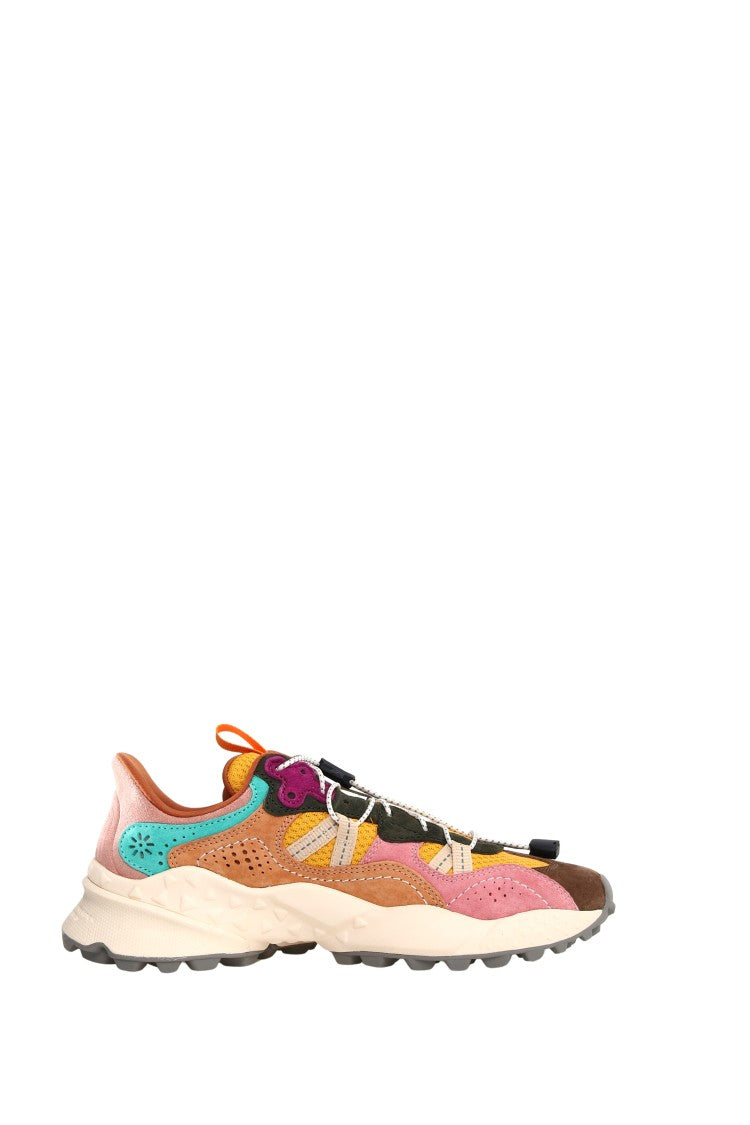 Flower Mountain Dynamic Technical Fabric Sneakers With Multicolored Accents