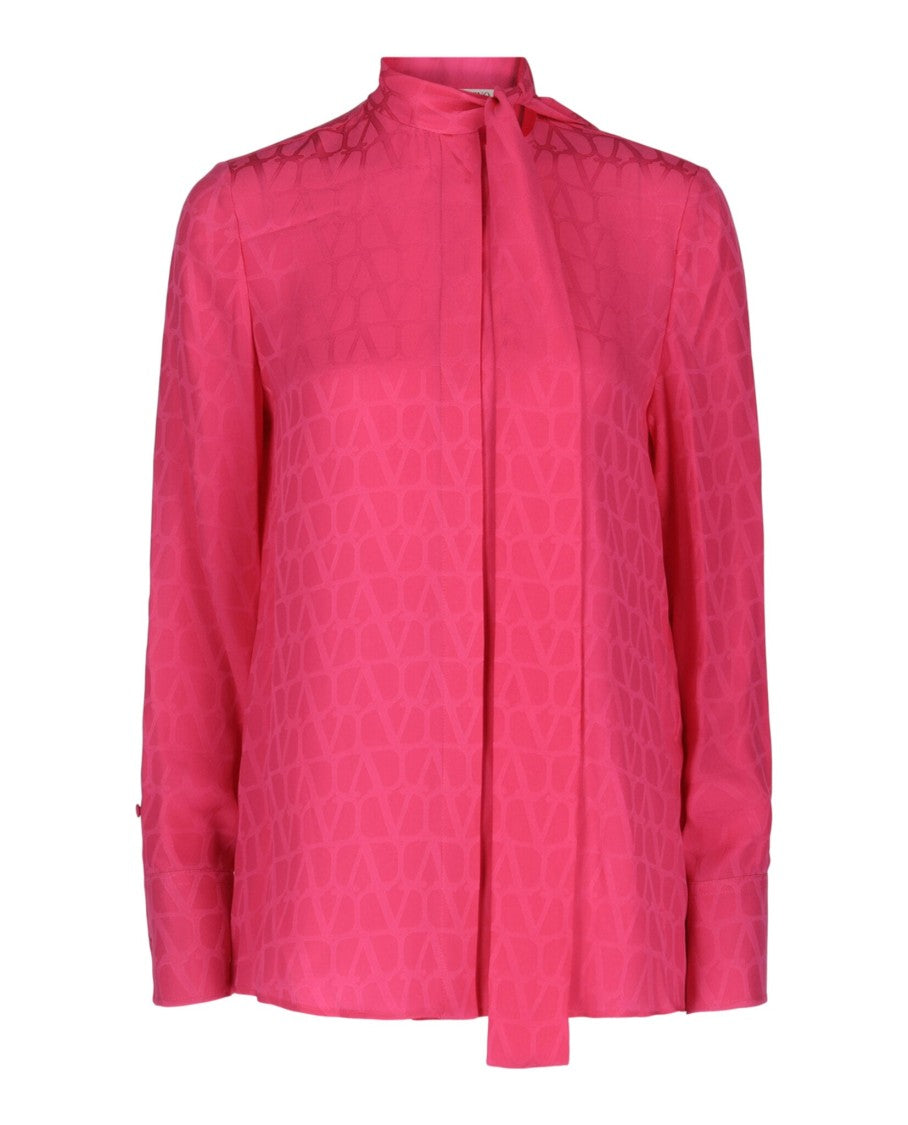 Valentino Toile Iconographe Silk Jacquard Blouse