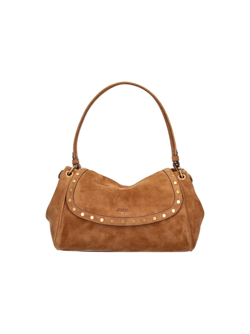 Isabel Marant Brown Chany Studded Suede Shoulder Bag