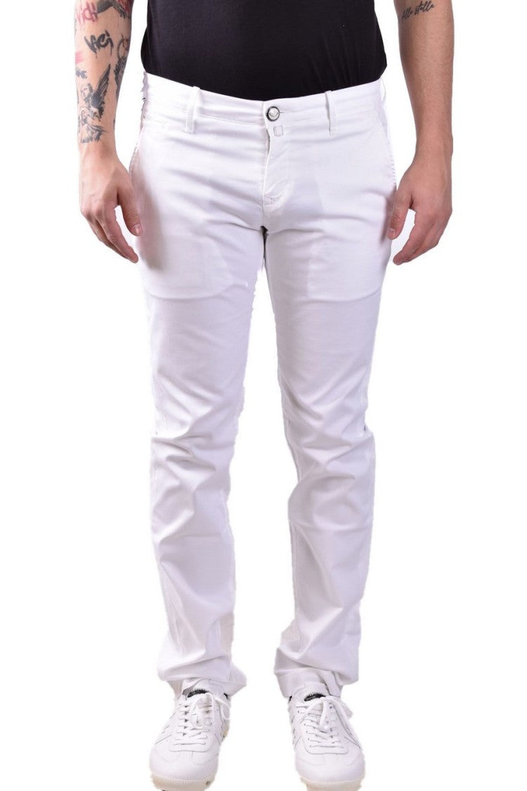Jacob Cohen White Cotton Trousers