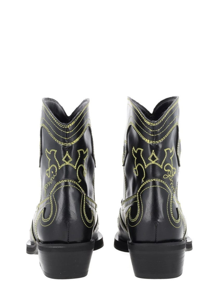 Ganni Low Shaft Polyurethane Western Boots