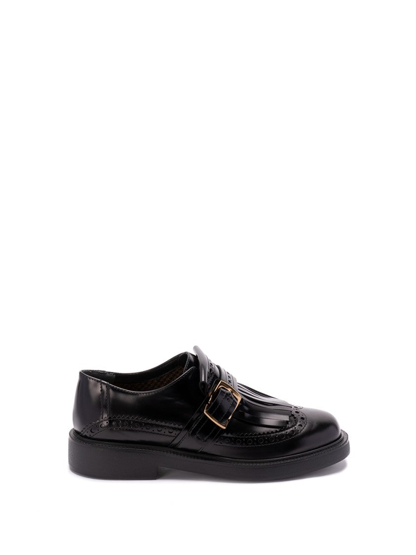 Tod's Brogue-Detail Buckled Calf Leather Shoes