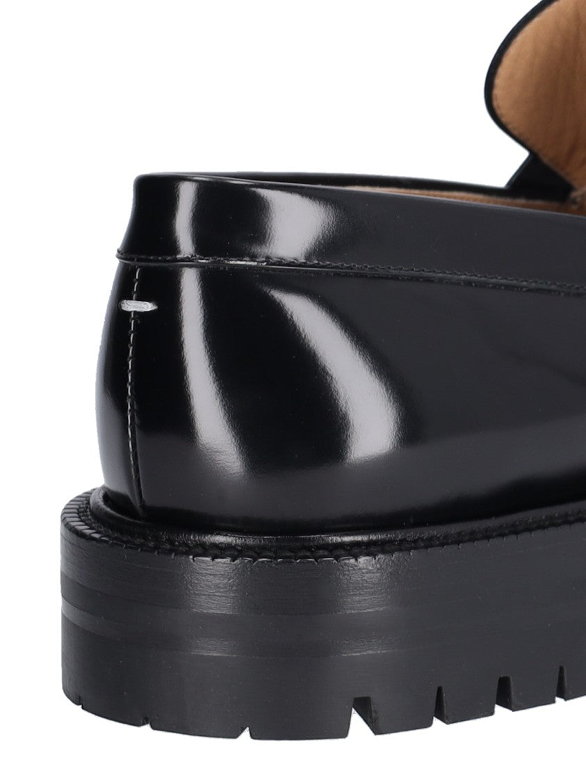 Maison Margiela Moccasini Tabi County In Glossy Black Calf Leather