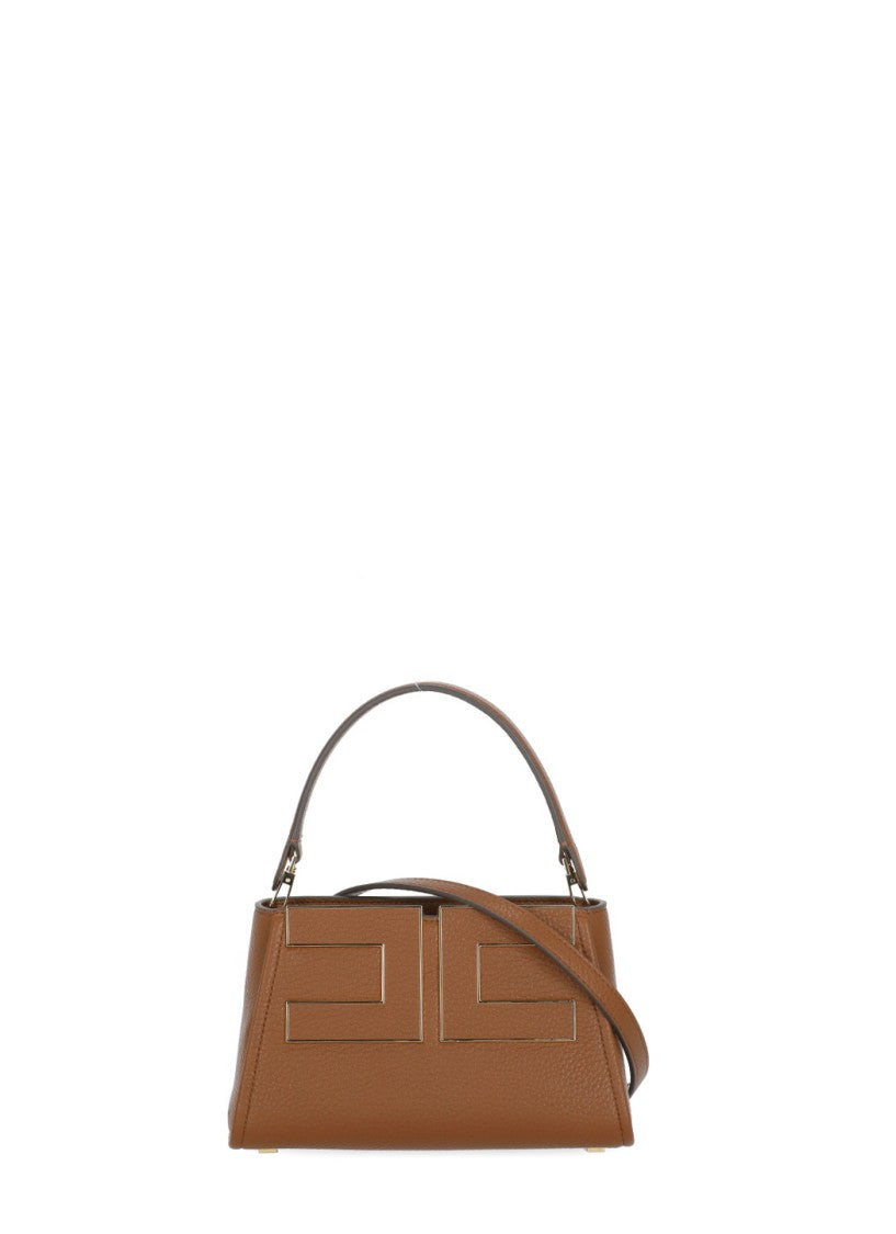 Elisabetta Franchi Leather-Effect Handbag With Gold Hardware And Removable Strap