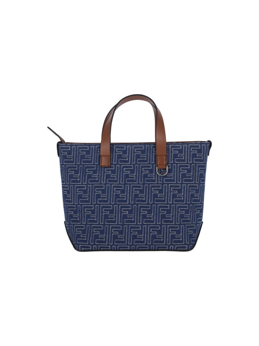 Fendi "Ff" Small Bora Tote Bag Blue