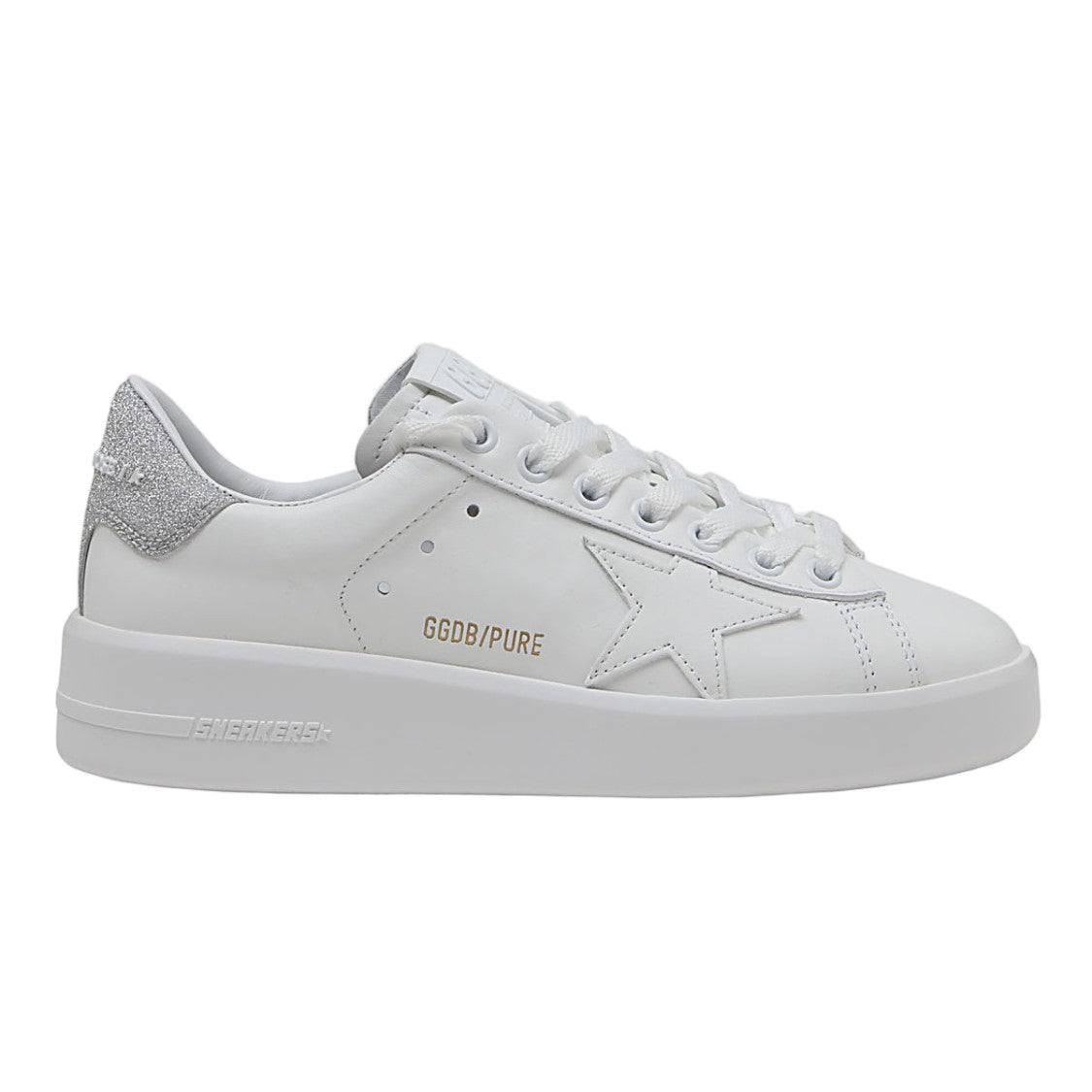 Golden Goose White Sneakers With Silver Accents