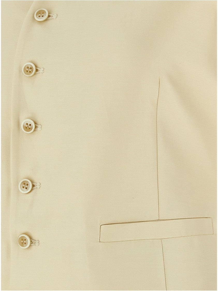 Fabiana Filippi V-Neck Cotton Vest With Silk Satin Back