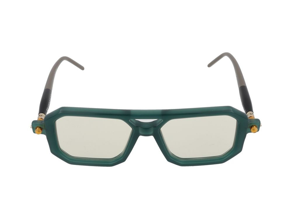 Kuboraum Gold Accent Geometric Acetate Titanium Sunglasses